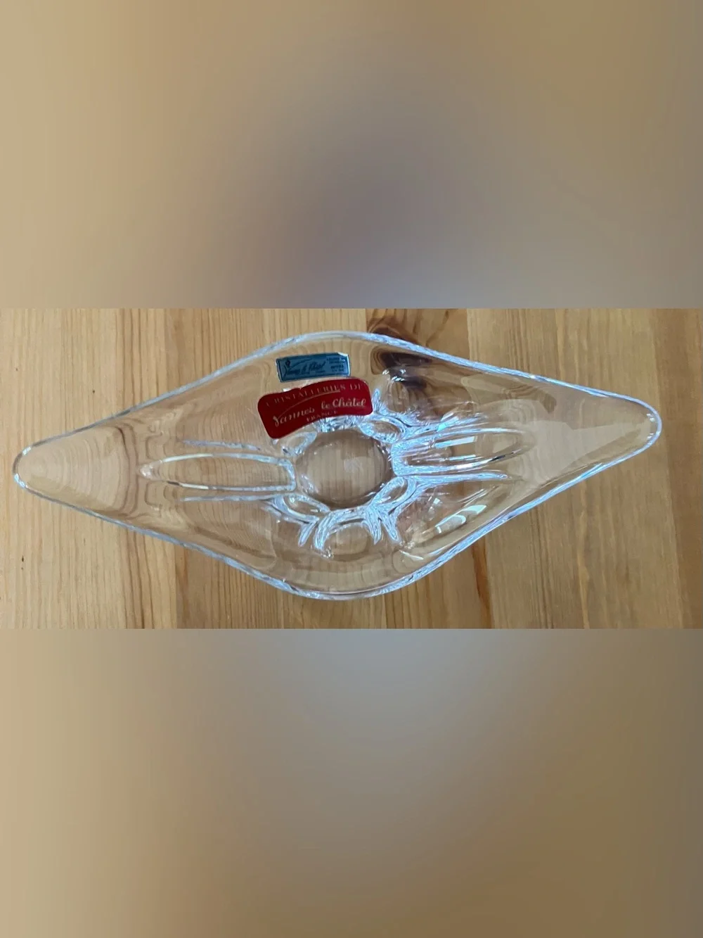EUC Vintage Cristalleries de Vannes le Châtel France Clear Crystal Bowl